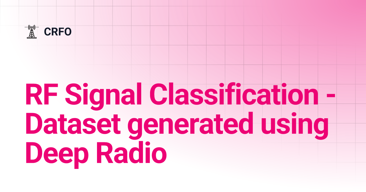 RF Signal Classification - Dataset generated using Deep Radio | CRFO